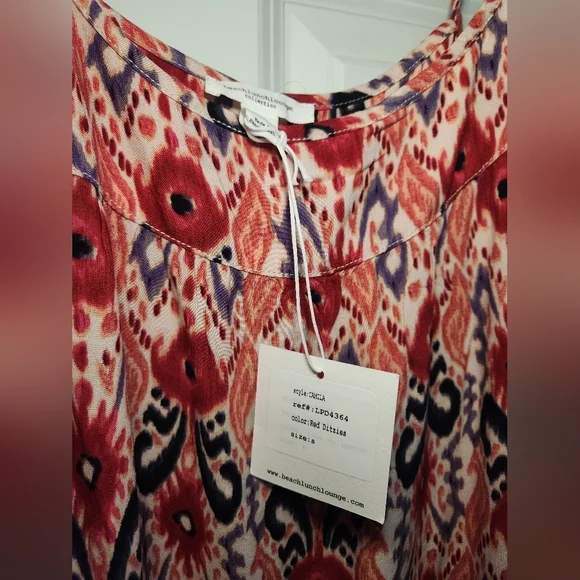 BeachLunchLounge NEW Skylar Paisley Floral Sundress Coral Red NWT Womens Small - Picture 6 of 10